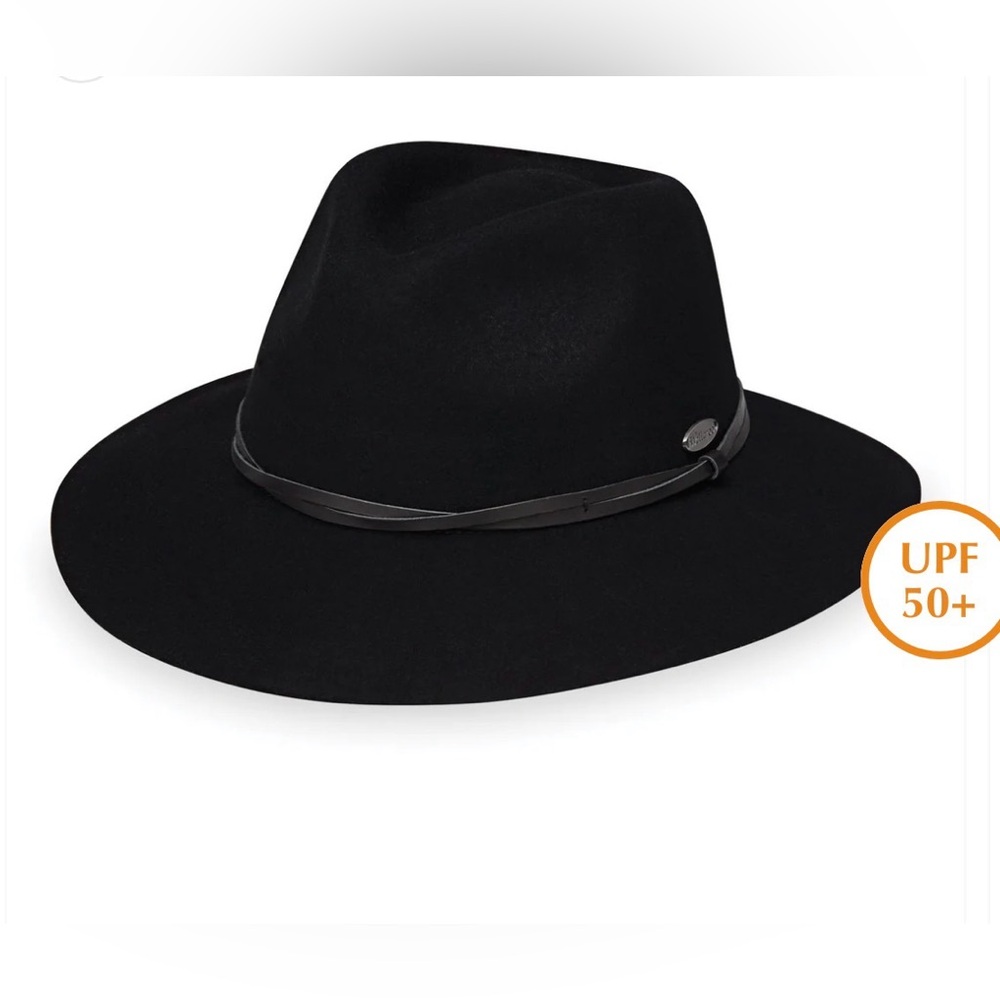 Wallaroo Aspen Black Felt Wool Hat with UPF 50+
